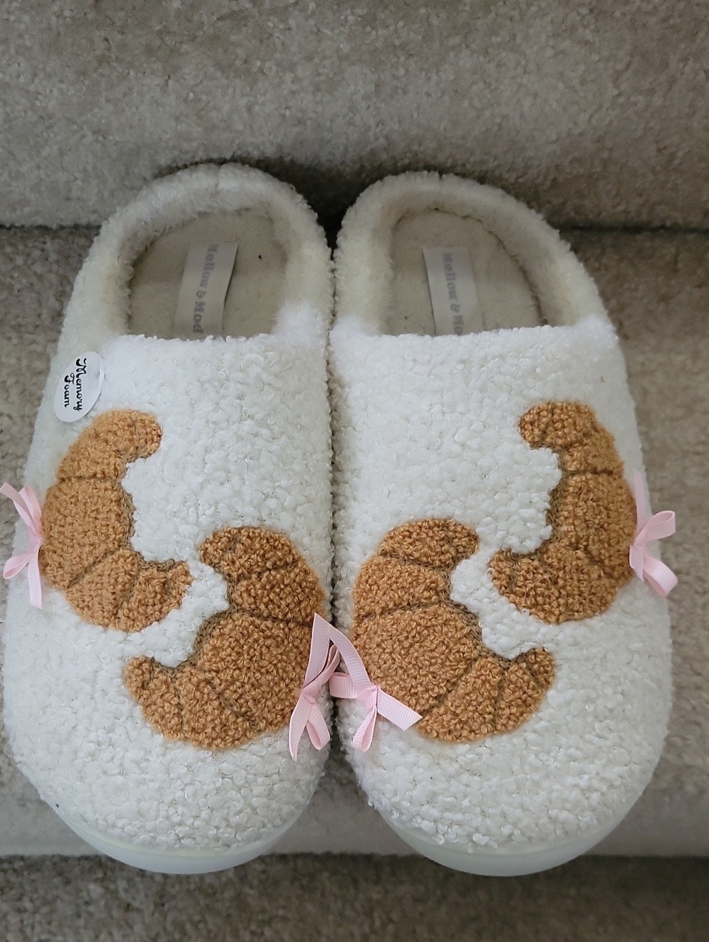 Viral Cozy Croissant Pink Bow Slippers From Marshalls